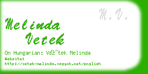 melinda vetek business card